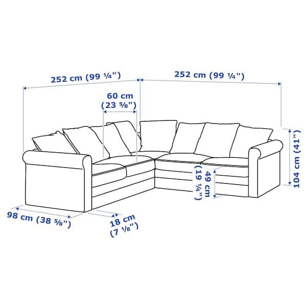 GRÖNLID 4 seater corner sofa - Ljungen light red , - Premium Sofas from Ikea - Just €1597.99! Shop now at Maltashopper.com