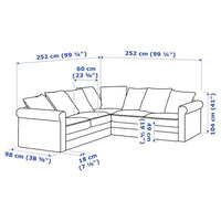 GRÖNLID 4 seater corner sofa - Ljungen light red , - Premium Sofas from Ikea - Just €1597.99! Shop now at Maltashopper.com