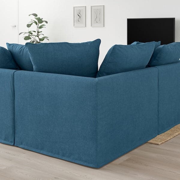 GRÖNLID - 4-seater corner sofa, Tallmyra blue , - best price from Maltashopper.com 19439920