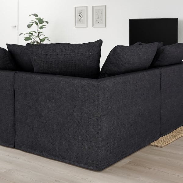 GRÖNLID - 5-seater corner sofa with chaise-longue/Hillared anthracite , - best price from Maltashopper.com 49439933