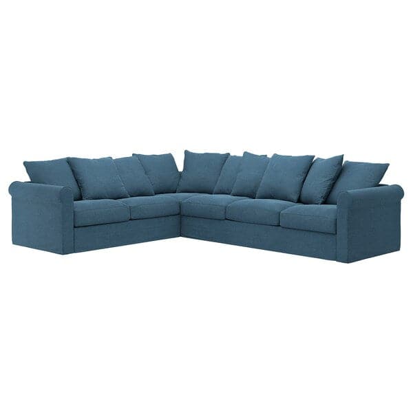 GRÖNLID - 5-seater corner sofa, Tallmyra blue , - best price from Maltashopper.com 49439928