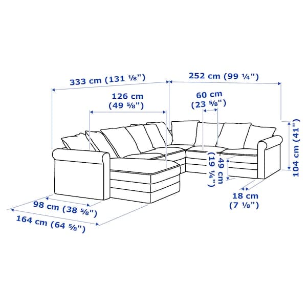 GRÖNLID - 5-seater corner sofa , - best price from Maltashopper.com 79439936