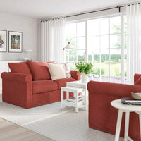 GRÖNLID - 2-seater sofa bed, Ljungen light red , - best price from Maltashopper.com 89536569