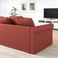 GRÖNLID - 3-seater sofa bed, Ljungen light red , - best price from Maltashopper.com 99536597