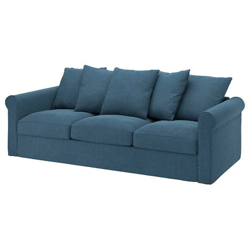 GRÖNLID - 3-seater sofa bed, Tallmyra blue ,