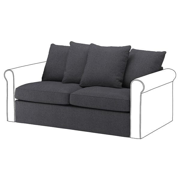 GRÖNLID 2 seater sofa cover/bed element - Dark grey side rail , - best price from Maltashopper.com 50501189