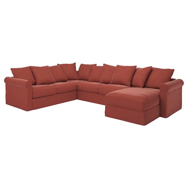 GRÖNLID - 5-seater ang sofa cover/chaise-l
