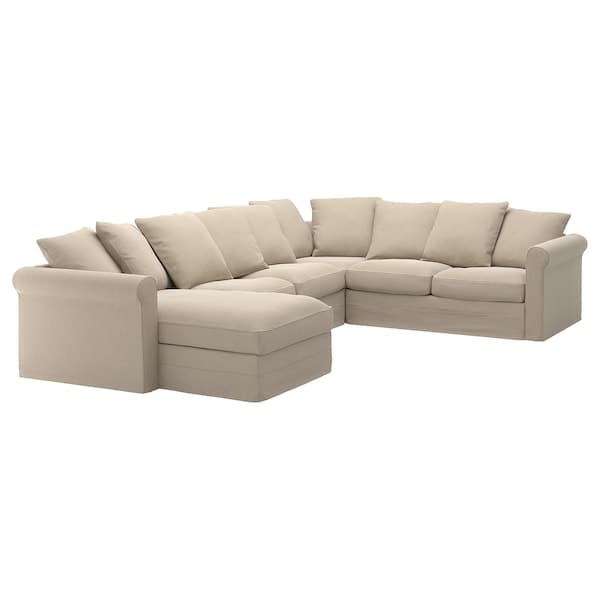 GRÖNLID - 5-seater ang sofa cover/chaise-l , - best price from Maltashopper.com 49408432