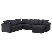 GRÖNLID - 5-seater corner sofa bed cover, with chaise-longue/Hillared anthracite , - best price from Maltashopper.com 09440132
