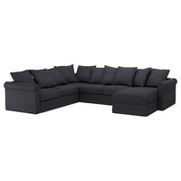 GRÖNLID cover for corner sofa-bed, 5-seat, with chaise longue/Hillared anthracite