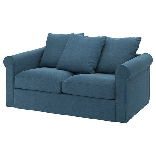 GRÖNLID - 2-seater sofa cover, Tallmyra blue ,