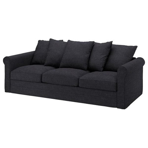 GRÖNLID - 3-seater sofa cover, Hillared anthracite ,