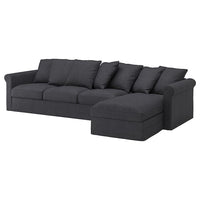 GRÖNLID 4-seater sofa lining - with dark grey chaise-longue/Sporda , - best price from Maltashopper.com 39408630