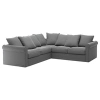 GRÖNLID Corner sofa cover, 4 seats - smoky grey Ljungen , - best price from Maltashopper.com 09409075
