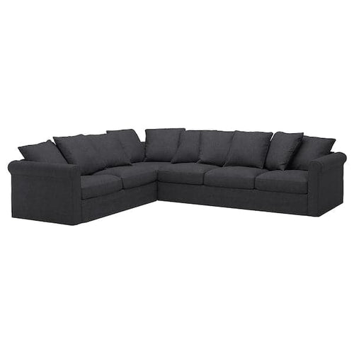 GRÖNLID - Cover for corner sofa, 5-seat, Sporda dark grey
