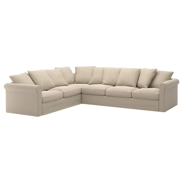 GRÖNLID Corner sofa cover, 5 seater - Natural side rail , - best price from Maltashopper.com 89408425