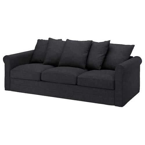 GRÖNLID - 3-seater sofa bed cover, Hillared anthracite ,