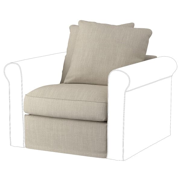 GRÖNLID - Lining for 1-seater element, Hillared beige ,