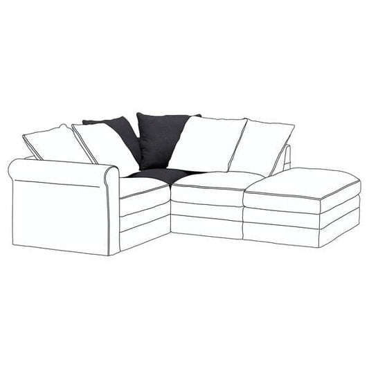Ikea GRÖNLID - Corner element cover, Hillared anthracite ,