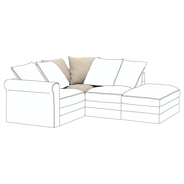 GRÖNLID - Corner element cover, Hillared beige ,