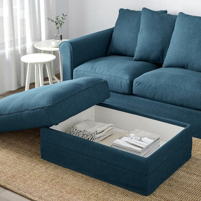 GRÖNLID - Footstool with storage, Tallmyra blue , - best price from Maltashopper.com 29440027