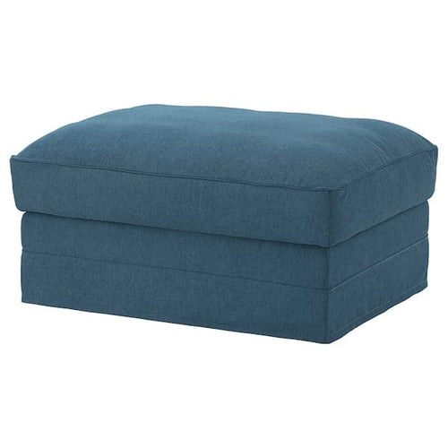 GRÖNLID - Footstool with storage, Tallmyra blue ,