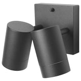 GRÖNSPRÖT wall lamp double, wired-in, outdoor black, 6 cm