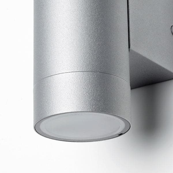 Ikea GRÖNSPRÖT - Wall lamp ind/dir inst fixed, aluminium-coloured outdoor, 16 cm