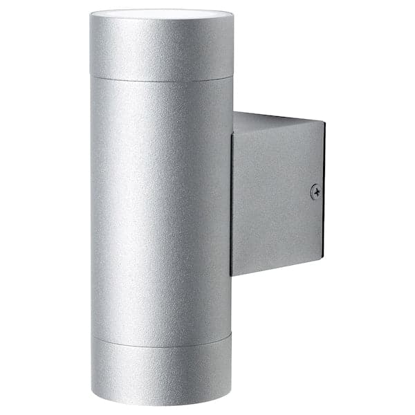 GRÖNSPRÖT - Wall lamp ind/dir inst fixed, aluminium-coloured outdoor, 16 cm