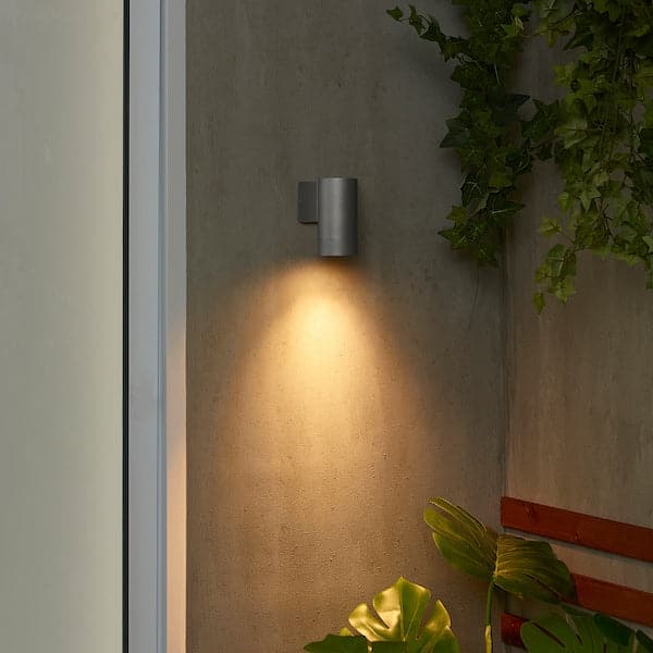 Ikea GRÖNSPRÖT - Wall lamp, fixed installation, outdoor, aluminium coloured ,