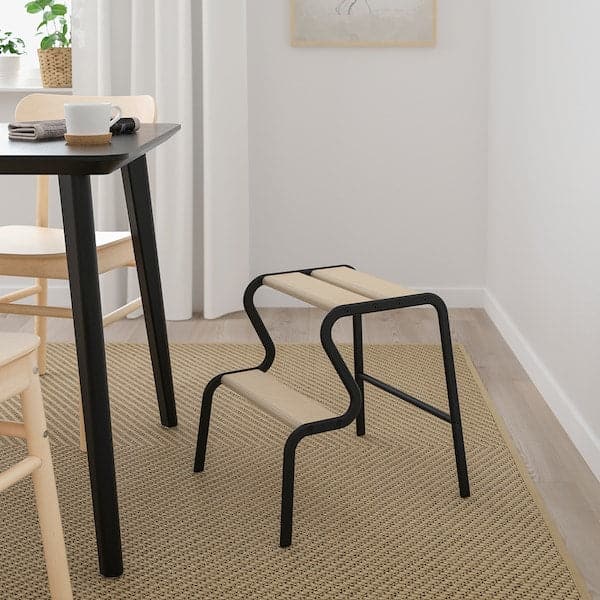 GRUBBAN - Step stool, black/birch - best price from Maltashopper.com 50472950