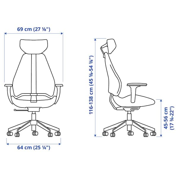 Ikea GRUPPSPEL Gaming chair - Gunnared black/grey ,