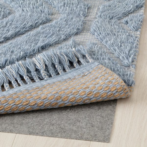 Ikea GULDÄXINGAR - Carpet, long pile, blue/grey/handmade,170x240 cm