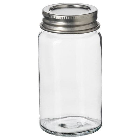 Ikea GULDFISK - Spice jar, clear glass/stainless steel, 6 cl