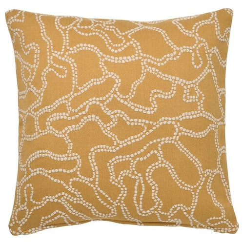 GULDFLY - Cushion cover, dark yellow/off-white, 50x50 cm