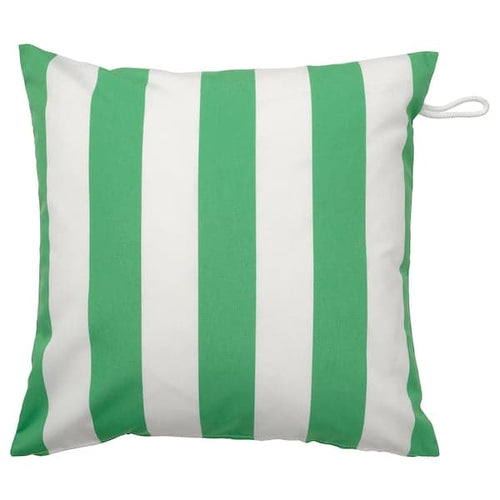 GULLBERGSÖ cushion cover, in/outdoor, green/white, 50x50 cm