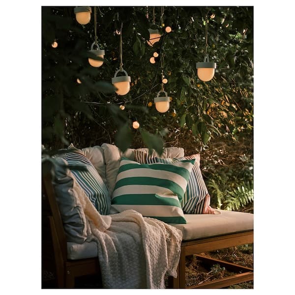 Ikea GULLBERGSÖ - Cushion cover, in/outdoor, green/white, 50x50 cm