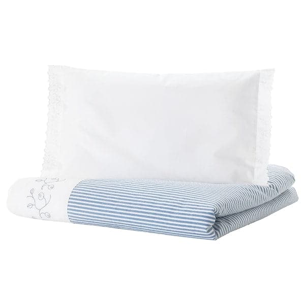GULSPARV - Duvet cover 1 pillowcase for cot, striped/blue , 110x125/35x55 cm - Premium Bedding from Ikea - Just €25.99! Shop now at Maltashopper.com