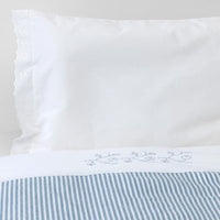 GULSPARV - Duvet cover 1 pillowcase for cot, striped/blue, 110x125/35x55 cm - best price from Maltashopper.com 10427064