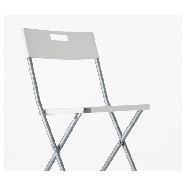 GUNDE - Folding chair, white