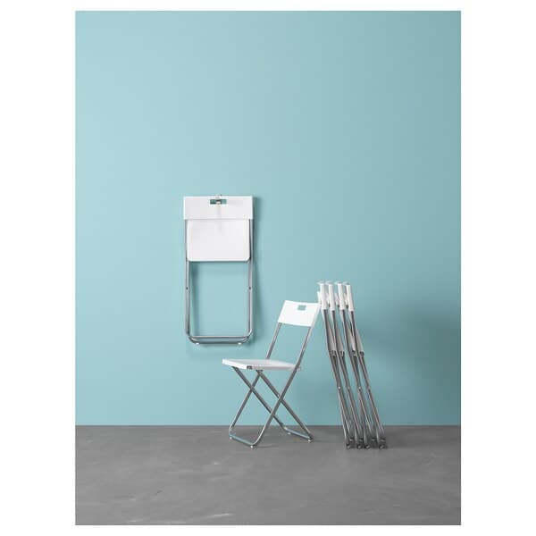 GUNDE - Folding chair, white - best price from Maltashopper.com 60217799