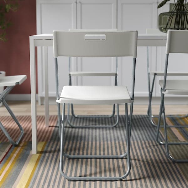 GUNDE - Folding chair, white