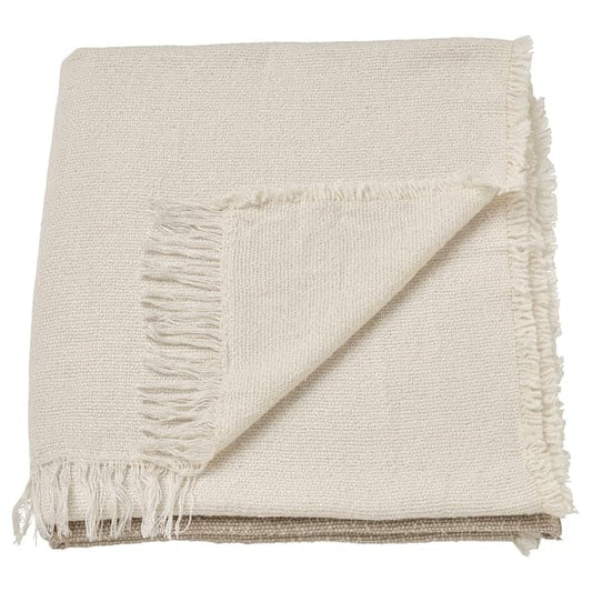 Ikea GUNNEMOR - Throw, off-white/grey-beige, 130x170 cm