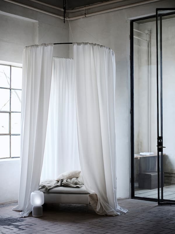 GUNNLAUG Sound absorbing curtain - white 145x300 cm , 145x300 cm - best price from Maltashopper.com 80500174