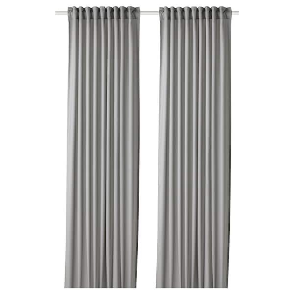 GUNNLAUG Sound absorbing curtain - grey 145x300 cm