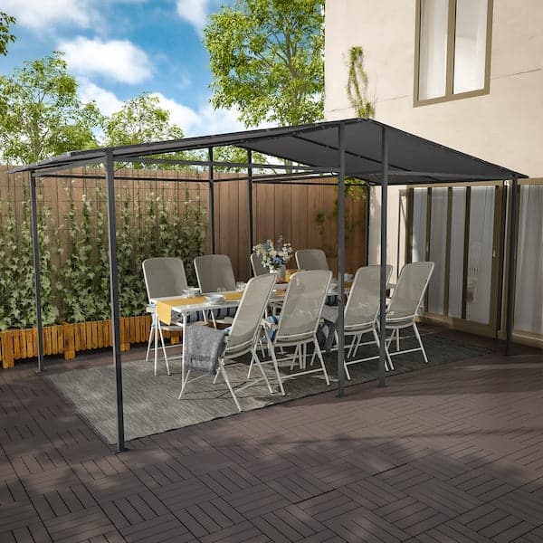 Ikea GUNNÖN - Gazebo, dark grey/grey, 238x233 cm