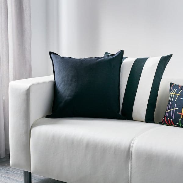 GURLI - Cushion cover, black, 50x50 cm - best price from Maltashopper.com 80281138