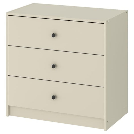 Ikea GURSKEN - Chest of 3 drawers, light beige, 69x67 cm