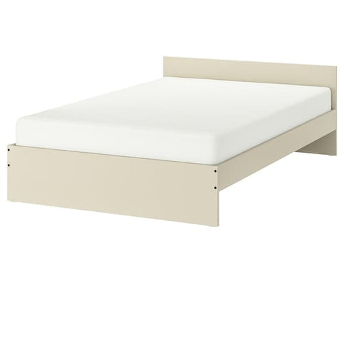 GURSKEN Bed structure with headboard - light beige/Luröy 140x200 cm