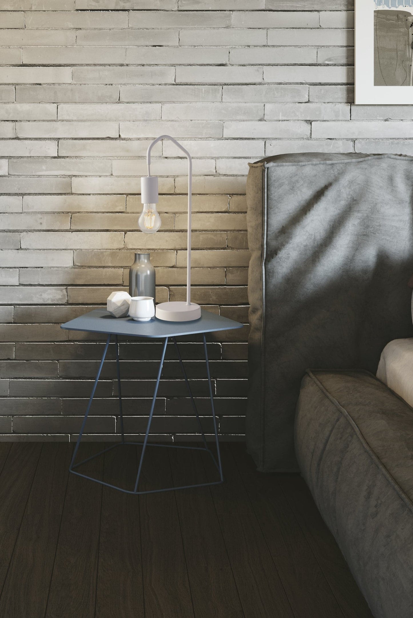 TABLE LAMP HABITAT METAL WHITE 1XE27 17X48CM